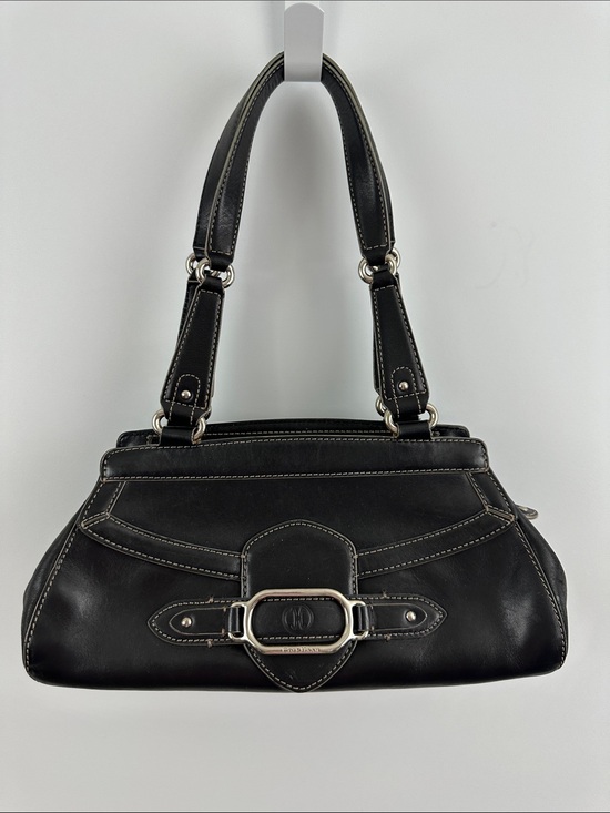 Cole Haan Handbags - Cole Haan Trinity Black Leather Shoulder Bag Y2K Silver Buckle Hardware Purse